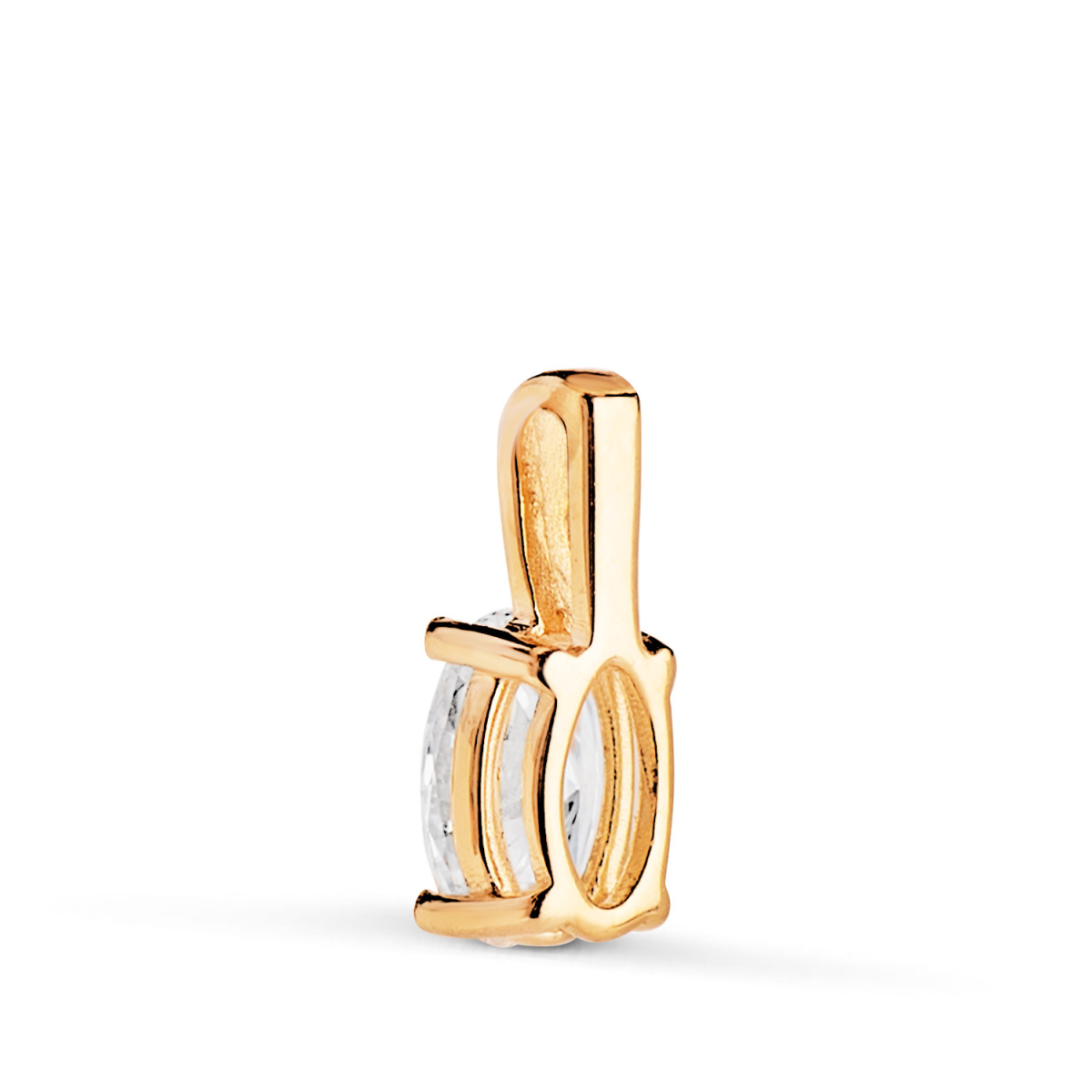 18K COLGANTE ORO AMARILLO DIAMANTE LABORATORIO TALLA OVAL 6 X 4MM 0,426 QTES. G-VS1. MEDIDA: 10X4 MM