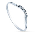 18K SORTIJA ORO BLANCO 5 DIAMANTES DE LABORATORIO 0,025  QTS. G-VS2. CUERPO REDONDO 1 MM