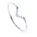 18K SORTIJA ORO BLANCO 7 DIAMANTES DE LABORATORIO 0.035  QTS. G-VS2. CUERPO REDONDO 1 MM