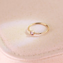 18K SORTIJA ORO AMARILLO 6 DIAMANTES DE LABORATORIO 0,030  QTS. G-VS2. AMATISTA 3 MM