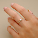 18K SORTIJA ORO AMARILLO 14 DIAMANTES DE LABORATORIO 0,070 QTS. G-VS2 AGUAMARINA 4X4 MM ANCHO 1 MM 18K SORTIJA ORO AMARILLO 14 DIAMANTES DE LABORATORIO 0,070 QTS. G-VS2 AGUAMARINA 4X4 MM ANCHO 1 MM