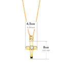 18K COLLAR ORO AMARILLO CRUZ 8X4.5MM1 DIAMANTE LABORATORIO 0,015QT. CADENA VENECIANA 45CM G-VS2
