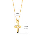 18K COLLAR ORO AMARILLO CRUZ 8 X 5 MM DIAMANTE LABORATORIO 0,015 QT. CADENA VENECIANA 45CM G-VS2