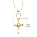 18K COLLAR ORO AMARILLO CRUZ 12X7 MM 1 DIAMANTE LABORATORIO 0,010 QT.CADENA VENECIANA 45CM G-VS2