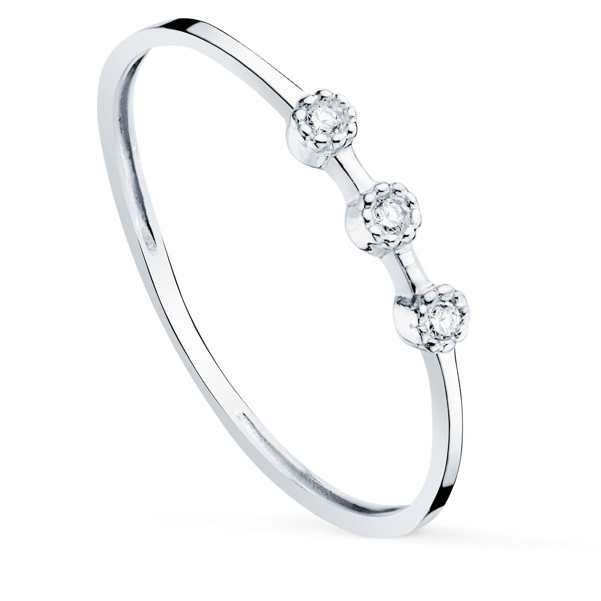 18K SORTIJA ORO BLANCO DIAMANTES DE LABORATORIO 0,0240 QTS. CUERPO 1,10 MM VS2-G