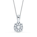 18K COLLAR ORO BLANCO DIAMANTES LABORATORIO 6.5 MM0,182 QTS CADENA 42-3 CM VS2-G