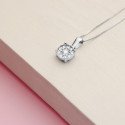 18K COLLAR ORO BLANCO DIAMANTES LABORATORIO 6.5 MM0,182 QTS CADENA 42-3 CM VS2-G
