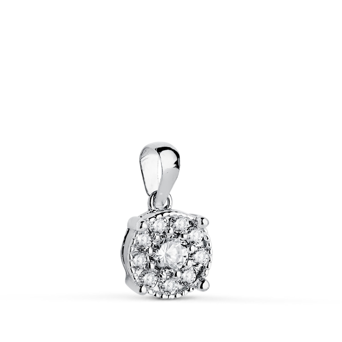 18K COLGANTE ORO BLANCO DIAMANTES DE LABORATORIO TALLA BRILLANTE 0,182 QTES. G-VS1. MEDIDA: 8 X 6,5 MM