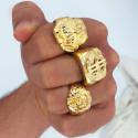 18K SELLO ORO AMARILLO MACIZO DOLAR CON CIRCONITA ANCHO 22X20 MM