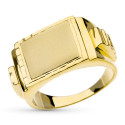 18K SELLO MACIZO CABALLERO ORO AMARILLO TALLADO CABEZA CUADRADA 20 X15 MM 18K SELLO MACIZO CABALLERO ORO AMARILLO TALLADO CABEZA CUADRADA 20 X15 MM