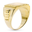 18K SELLO MACIZO CABALLERO ORO AMARILLO TALLADO CABEZA CUADRADA 20 X15 MM 18K SELLO MACIZO CABALLERO ORO AMARILLO TALLADO CABEZA CUADRADA 20 X15 MM