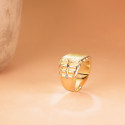 18K SELLO ORO AMARILLO CABALLERO CUADRADO TIPO ROLEX. ZONA GRABADO: 14X14 MM