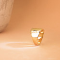 18K SELLO ORO AMARILLO CABALLERO MACIZO TALLADOZONA GRABADO 15X15 MM