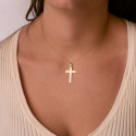 18K CRUZ ORO AMARILLO BRILLO Y MATE SIN CRISTO 29X20 MM