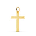 18K CRUZ ORO AMARILLO SIN CRISTO PLANA MATE Y BRILLO 26X17 MM 18K CRUZ ORO AMARILLO SIN CRISTO PLANA MATE Y BRILLO 26X17 MM