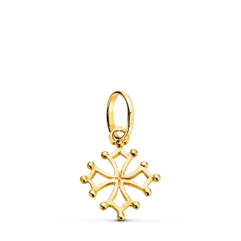 18K COLGANTE ORO AMARILLO CRUZ DE OCCITANIA ORO AMARILLO. 16 X 13 MM