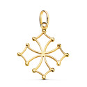 18K COLGANTE CRUZ DE OCCITANIA ORO AMARILLO. 28 X 24 MM