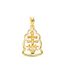 18K COLGANTE CRUZ DE CARAVACA ORLA ORO AMARILLO 18X14 MM