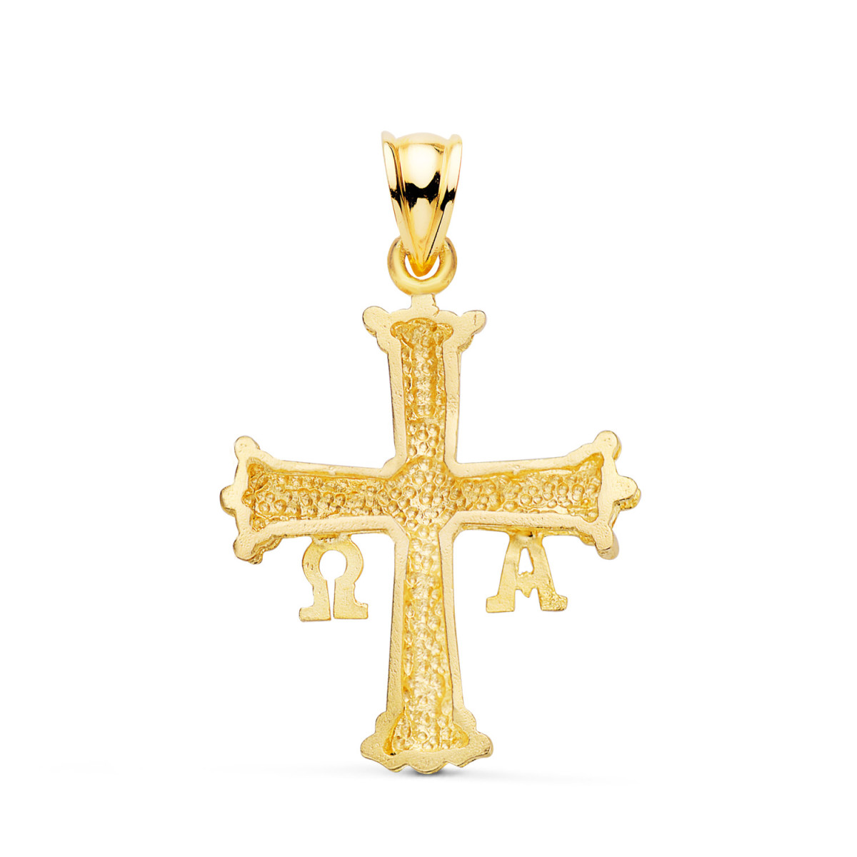 18K CRUZ DE COVADONGA O VICTORIA ORO AMARILLO TALLADA 33 X 25 MM