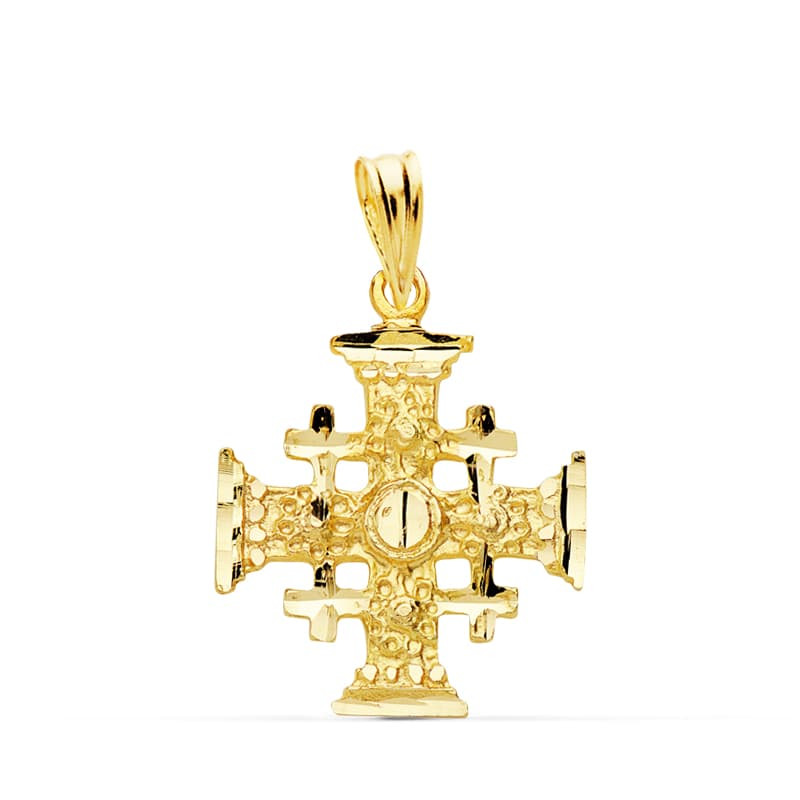 18K CRUZ DE JERUSALEM ORO AMARILLO 21X17 MM