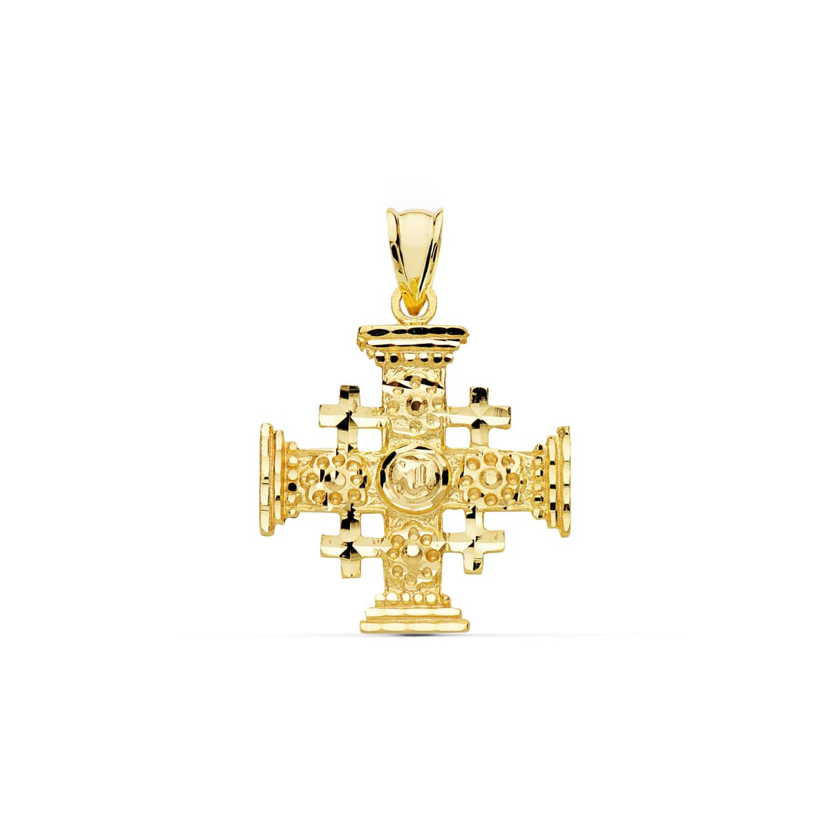 18K CRUZ DE JERUSALEN ORO AMARILLO 27X23 MM