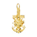 18K CRUZ MARINERA ORO AMARILLO VIRGEN DEL CARMEN TALLADA 40X22 MM 18K CRUZ MARINERA ORO AMARILLO VIRGEN DEL CARMEN TALLADA 40X22 MM
