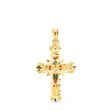 18K CRUZ ORO AMARILLO VIDRIERA CATEDRAL BORDES TALLADOS. 30X20 MM 18K CRUZ ORO AMARILLO VIDRIERA CATEDRAL BORDES TALLADOS. 30X20 MM