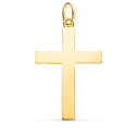 18K CRUZ ORO AMARILLO LISA MACIZA PALO RECTANGULAR BRILLO 38 X 24 MM 18K CRUZ ORO AMARILLO LISA MACIZA PALO RECTANGULAR BRILLO 38 X 24 MM
