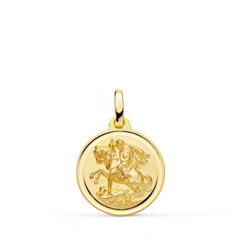 18K MEDALLA ORO AMARILLO SAN JORGE BISEL 16 MM