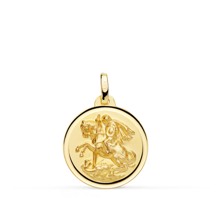 18K MEDALLA ORO AMARILLO SAN JORGE BISEL 18 MM