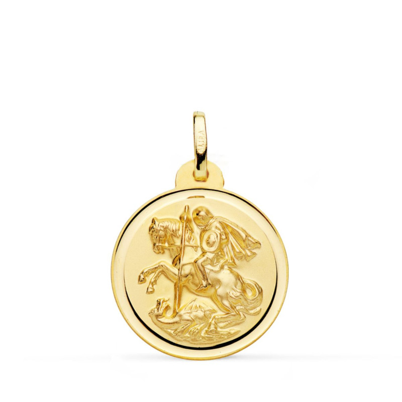 18K MEDALLA ORO AMARILLO SAN JORGE BISEL 24 MM