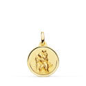 18K MEDALLA ORO AMARILLO SAN CRISTOBAL BISEL 16 MM