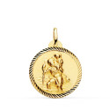 18K MEDALLA ORO AMARILLO SAN CRISTOBAL BORDE HELICE 22 MM 18K MEDALLA ORO AMARILLO SAN CRISTOBAL BORDE HELICE 22 MM