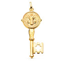 18K LLAVE ESCAPULARIO ORO AMARILLO SAN BENITO MONJE BRILLO MEDALLA ORO AMARILLO 12 MM LLAVE 33X16 MM 18K LLAVE ESCAPULARIO ORO AMARILLO SAN BENITO MONJE BRILLO MEDALLA ORO AMARILLO 12 MM LLAVE 33X16 MM