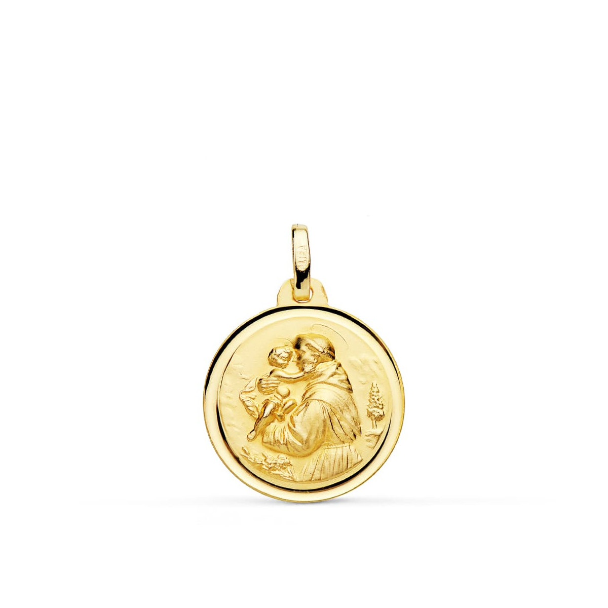18K MEDALLA ORO AMARILLO SAN ANTONIO BISEL 18 MM