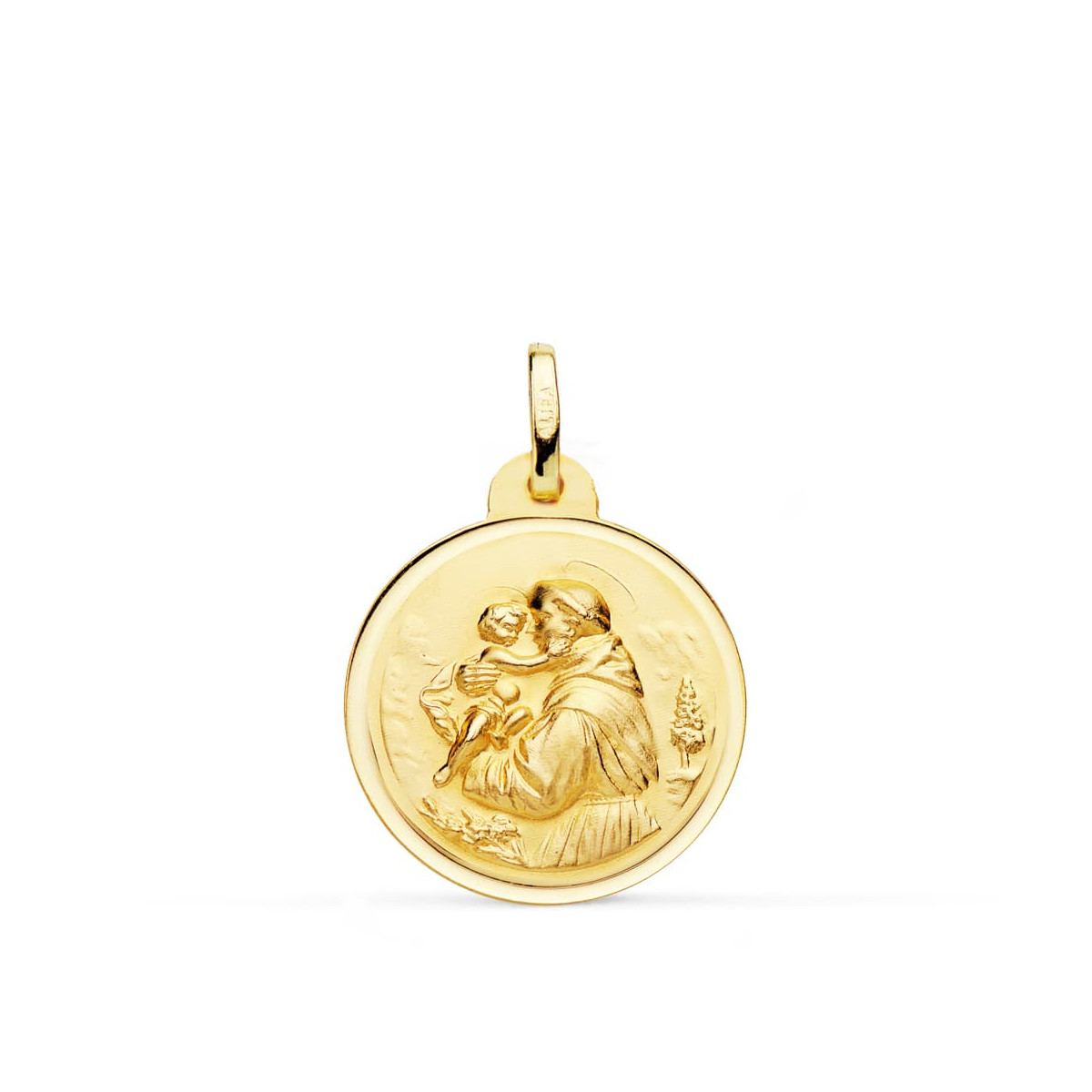 18K MEDALLA ORO AMARILLO DE SAN ANTONIO BISEL 20 MM