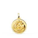18K MEDALLA ORO AMARILLO NUEVO BAUTISMO BISEL 18 MM