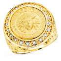 18K SELLO ORO AMARILLO MEDUSA VERSACE MATE 15 MM CON CIRCONITA ANCHO 21 MM 18K SELLO ORO AMARILLO MEDUSA VERSACE MATE 15 MM CON CIRCONITA ANCHO 21 MM