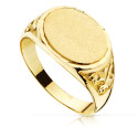 18K SELLO ORO AMARILLO OVAL MACIZO CON TALLADOS. ZONA GRABADO: 15X11 MM 18K SELLO ORO AMARILLO OVAL MACIZO CON TALLADOS. ZONA GRABADO: 15X11 MM