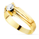 18K SOLITARIO ORO AMARILLO CABALLERO CIRCONITA 5.5 MM ANCHO CUERPO 7.5 MM 18K SOLITARIO ORO AMARILLO CABALLERO CIRCONITA 5.5 MM ANCHO CUERPO 7.5 MM