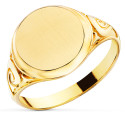 18K SELLO ORO AMARILLO CABALLERO MACIZO ZONA GRABADO REDONDO 12X12MM 18K SELLO ORO AMARILLO CABALLERO MACIZO ZONA GRABADO REDONDO 12X12MM