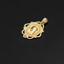 18K MEDALLA ORO AMARILLO VIRGEN NIÑA CERCO CALADO BRILLO CON CIRCONITA 24X17 MM 18K MEDALLA ORO AMARILLO VIRGEN NIÑA CERCO CALADO BRILLO CON CIRCONITA 24X17 MM