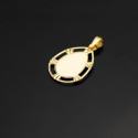 18K MEDALLA ORO AMARILLO VIRGEN NIÑA CERCO CALADO BRILLO FORMA GOTA 23X15 MM 18K MEDALLA ORO AMARILLO VIRGEN NIÑA CERCO CALADO BRILLO FORMA GOTA 23X15 MM