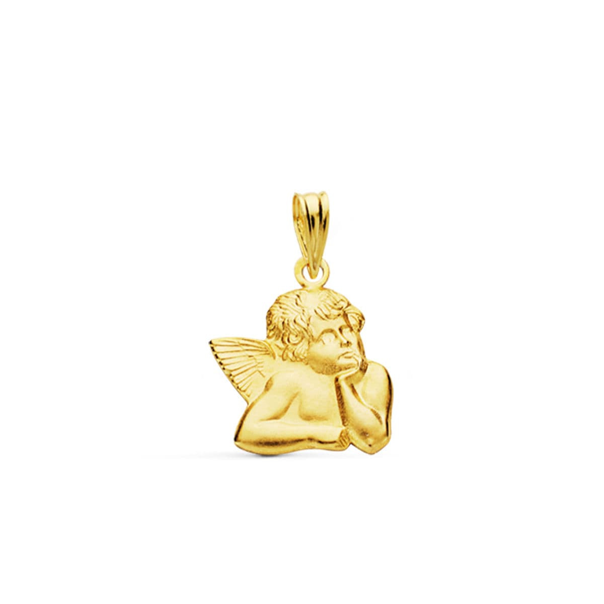 18K MEDALLA SILUETA ANGEL BURLON ORO AMARILLO PEQUEÑO 14 MM