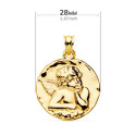 18K MEDALLA ORO AMARILLO ANGEL BURLON BRILLO 28 MM