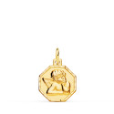 18K MEDALLA ORO AMARILLO OCTOGONAL ANGELITO BURLON TALLADA 13X13 MM 18K MEDALLA ORO AMARILLO OCTOGONAL ANGELITO BURLON TALLADA 13X13 MM