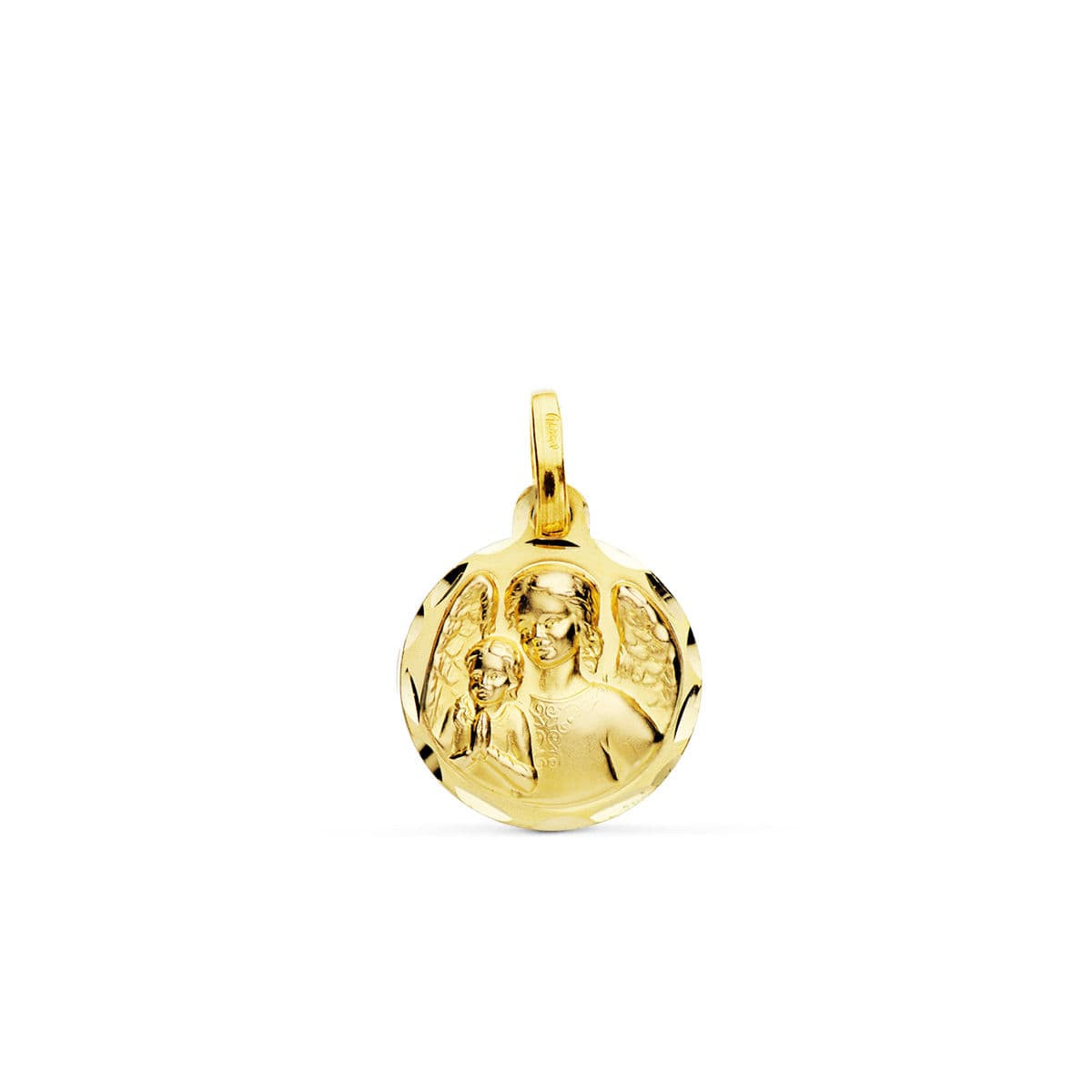 18K MEDALLA ORO AMARILLO ANGEL DE LA GUARDA 14 MM