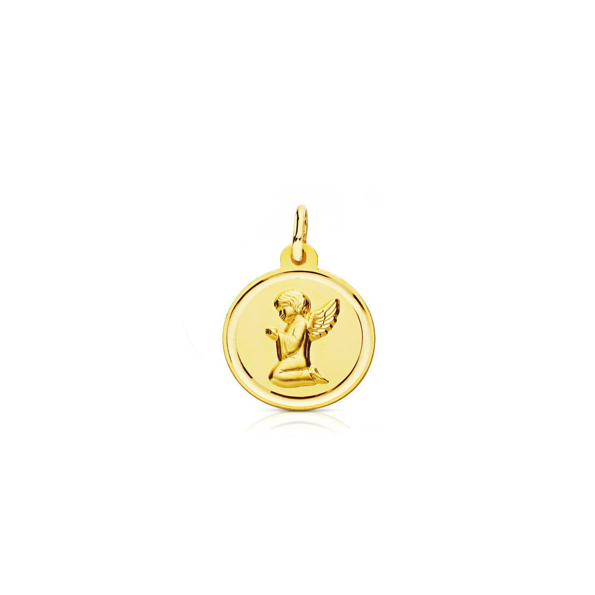 18K MEDALLA ORO AMARILLO ANGELITO BISEL 16 MM