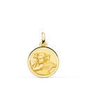 18K MEDALLA ORO AMARILLO ANGEL NIÑA REVOLTOSA BISEL 16 MM
