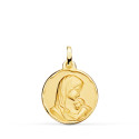 18K MEDALLA ORO AMARILLO VIRGEN MADRE AMOR MATERNAL 18 MM 18K MEDALLA ORO AMARILLO VIRGEN MADRE AMOR MATERNAL 18 MM